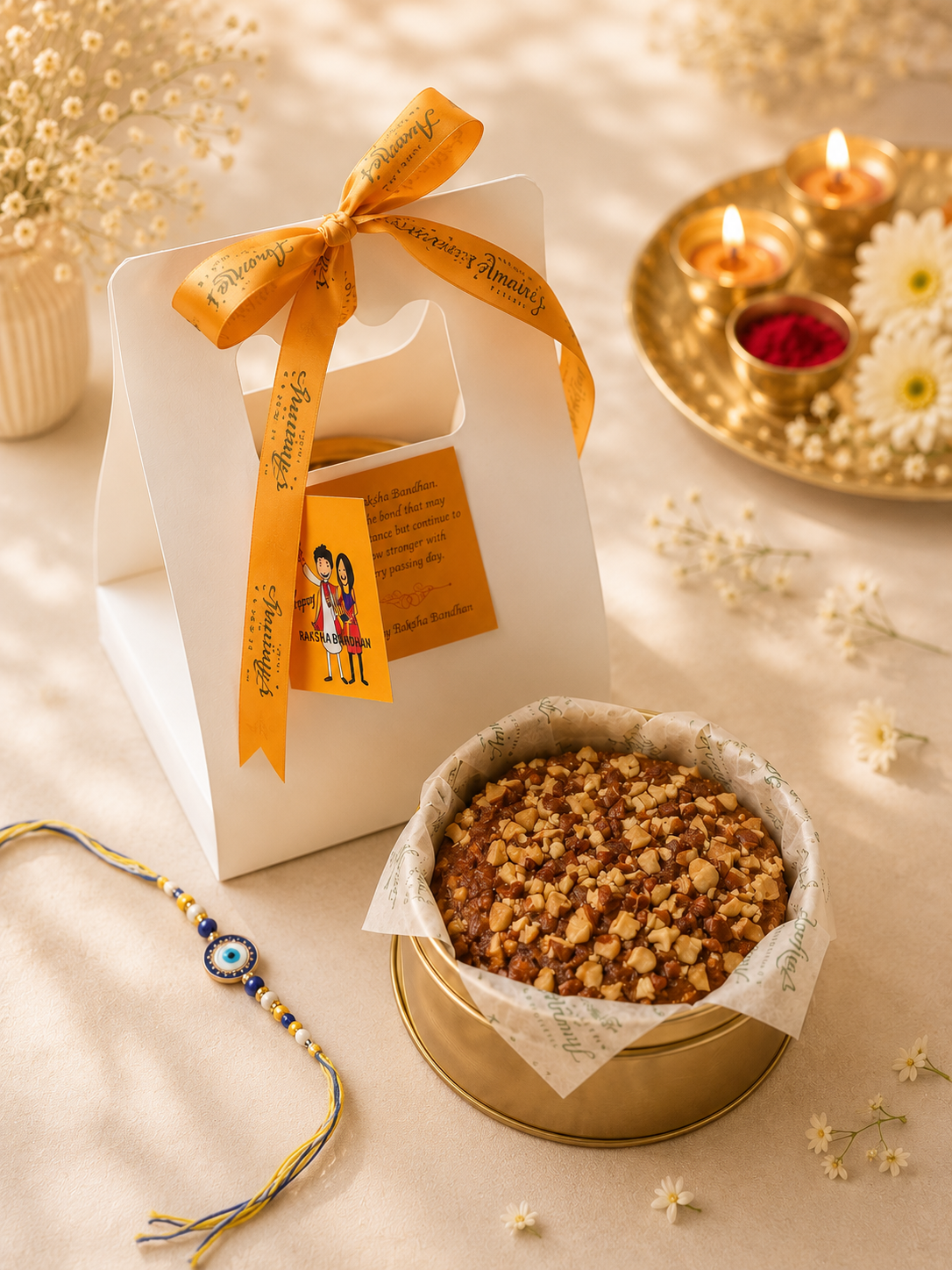 Zesty Orange Almond Tea Cake Hamper Rakhi Spl