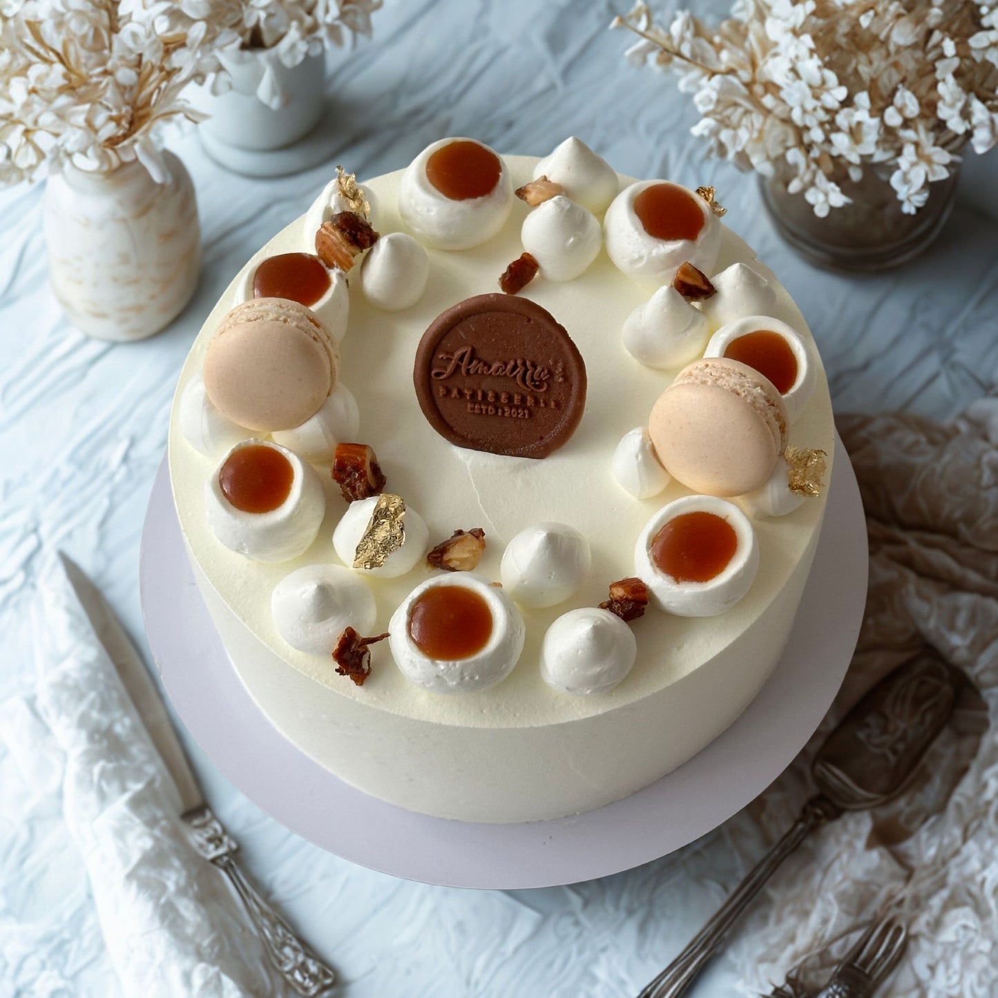 Eggless Salted Caramel Cake