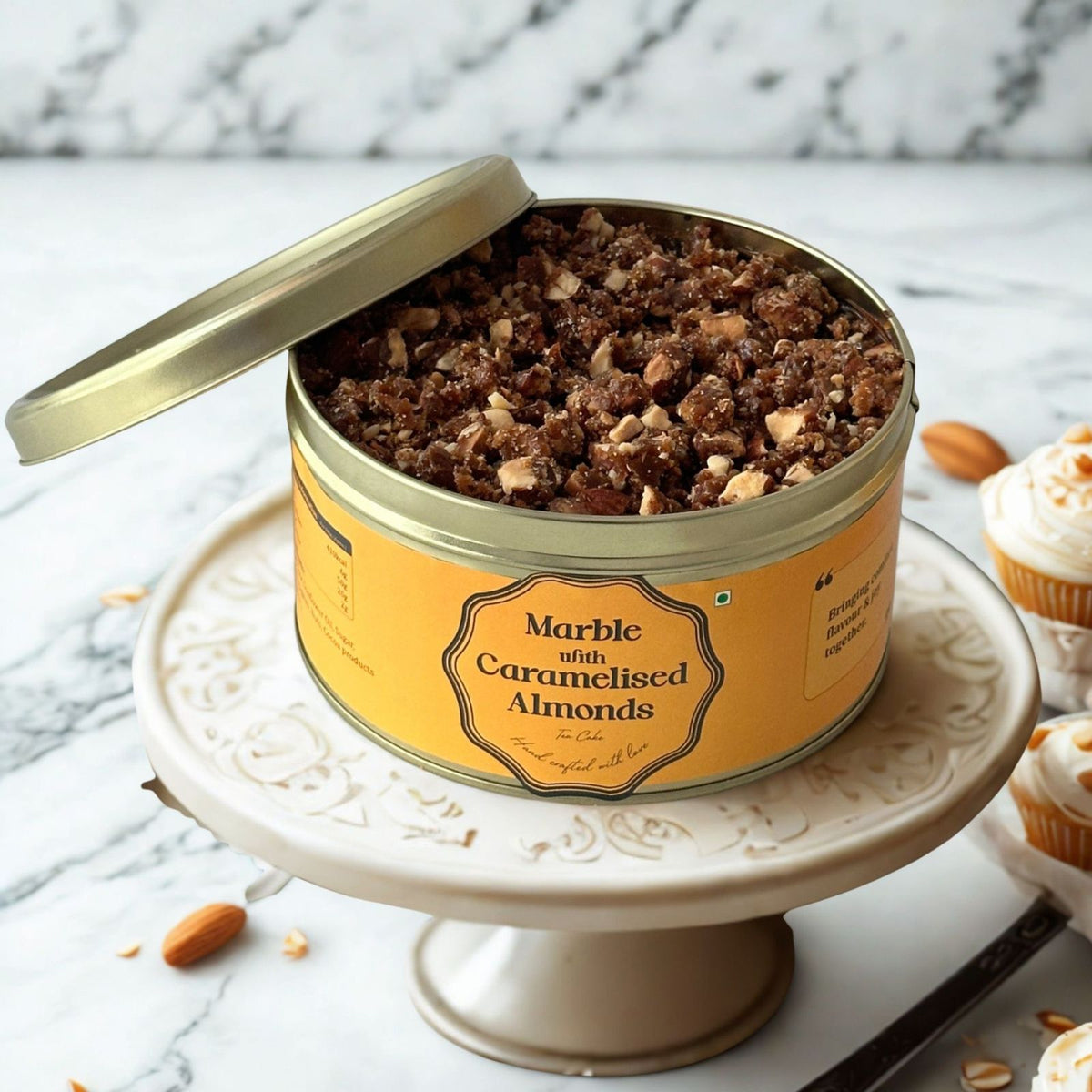 Marble with Caramelised Almonds Tea Cake 500 gms
