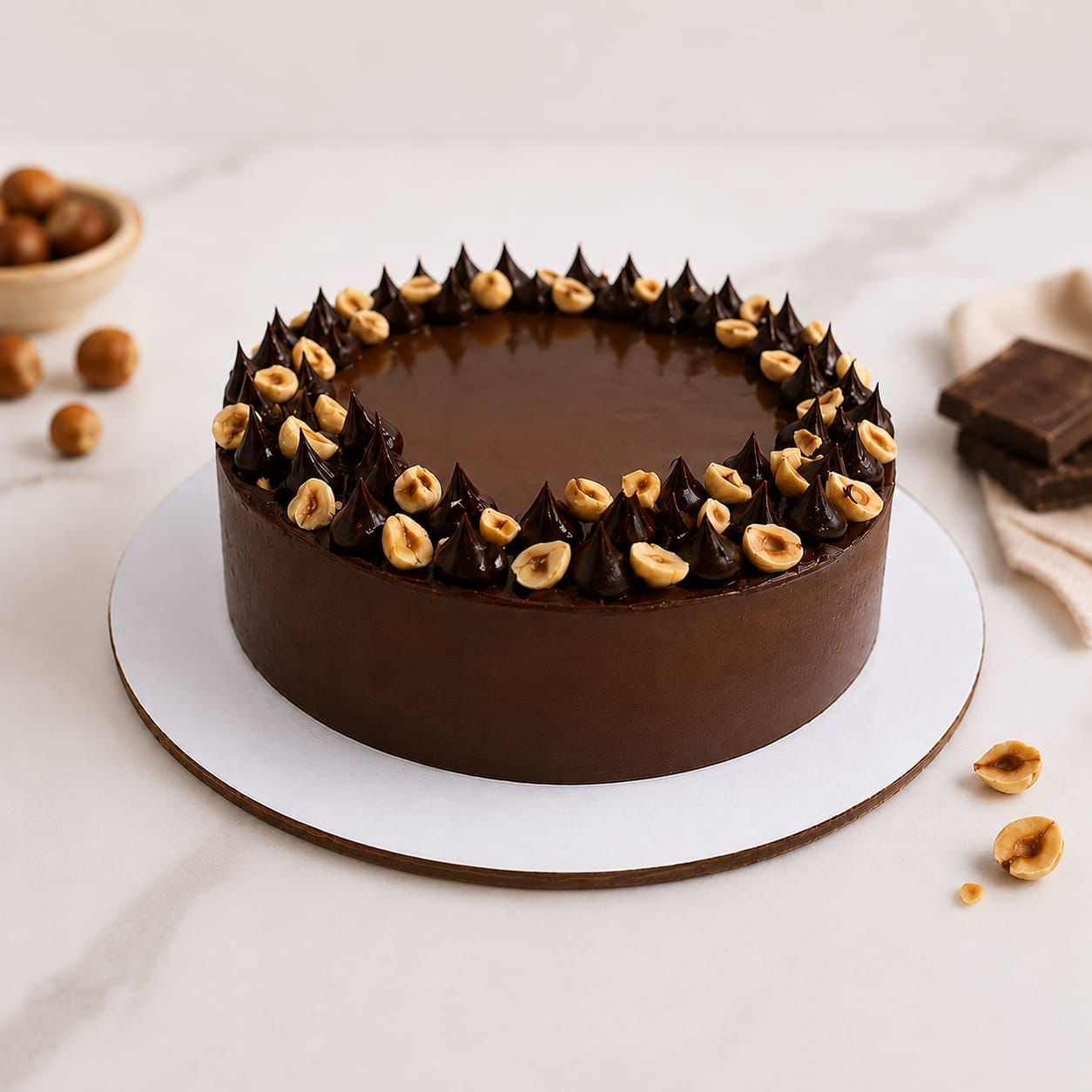 Belgian Chocolate Hazelnut Praline Cake