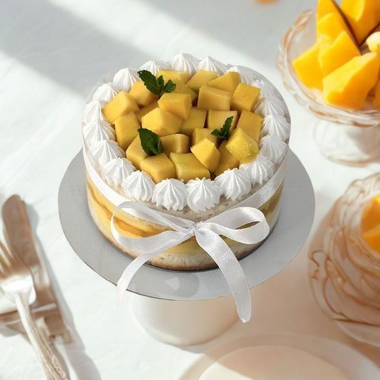 Eggless Signature Mango Custard Cake