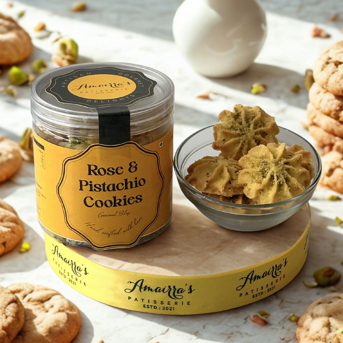 Rose & pistachio cookies (135 gm)